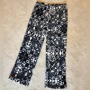 Soft Fuzzy Black and White Patterned Lounge Pants